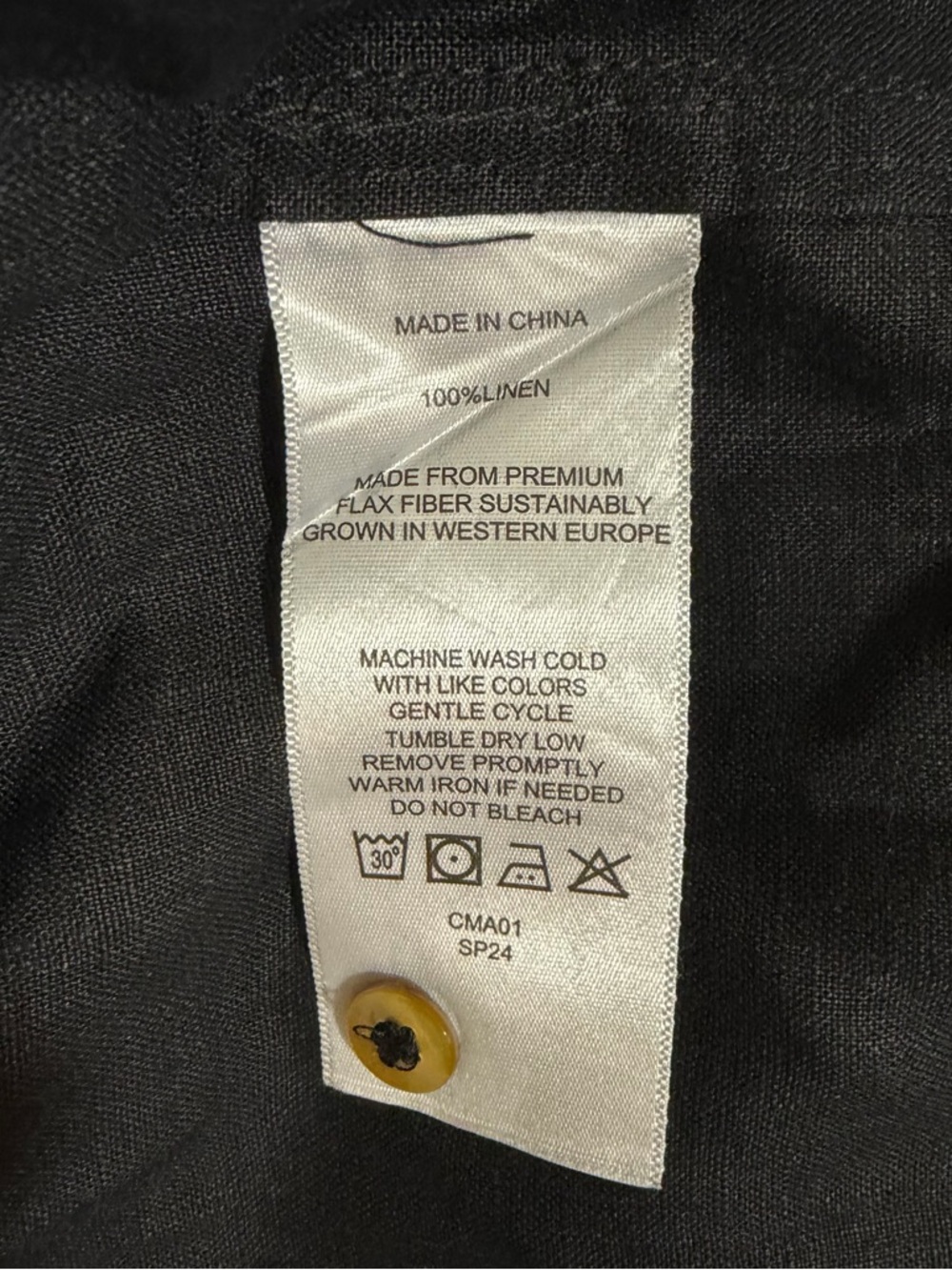 Quince 100% European Linen Swing Dress Womens XL Black Short Sleeve Pockets - Picture 11 of 12